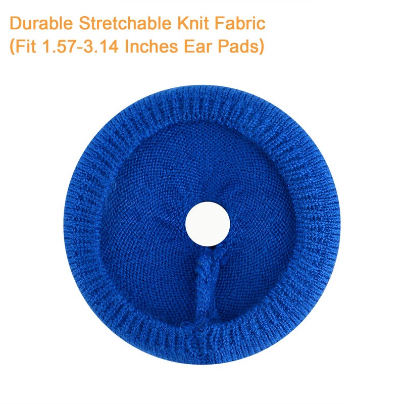 JARMOR Earpads Sweater Cover Protectors with Knit Fabric for Beats Solo 3/2, Solo HD/Mixr/EP Headphones and Other Headsets with 1.57-3.14 Inches Ear Cushions [ 2 Pairs ](Blue) - Image 3
